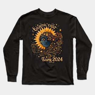 Celestial Event Total Solar Eclipse April 8 2024 Long Sleeve T-Shirt